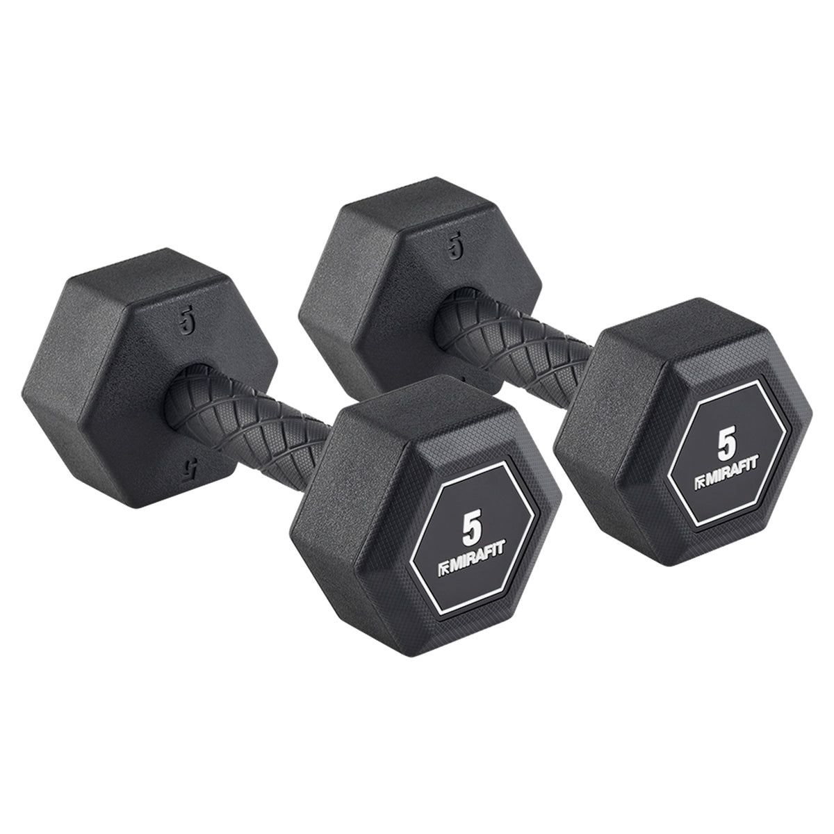 Mirafit Rubber Grip Hex Dumbbells
