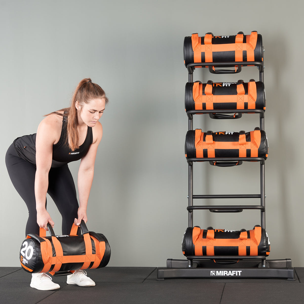 Mirafit Weighted Workout Bag Set with Rack