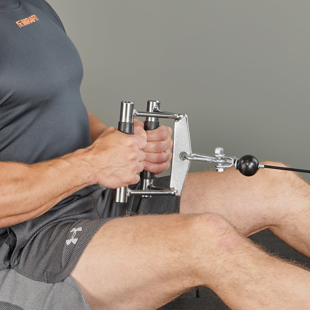 Mirafit Seated Row Cable Attachment with Rubber Grips