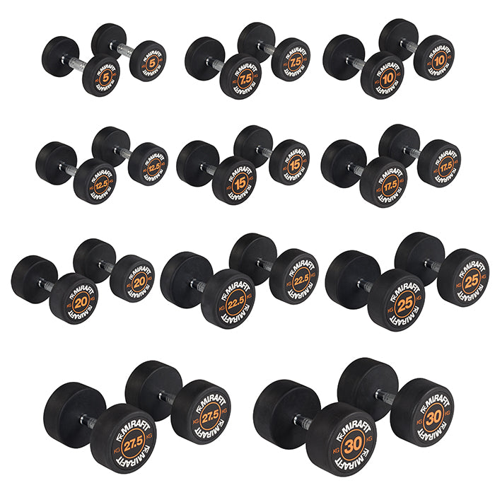 Mirafit Rubber Dumbbell Set - Choice of Weight