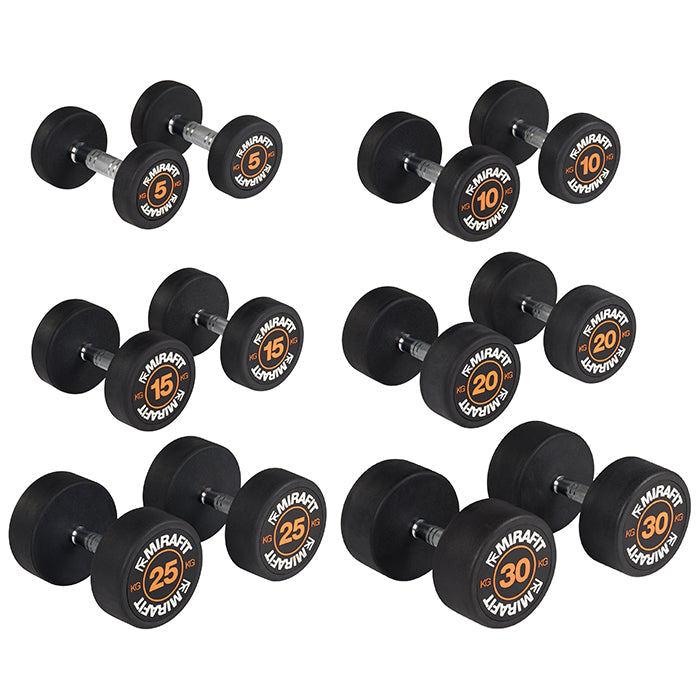 Mirafit Rubber Dumbbell Set - Choice of Weight