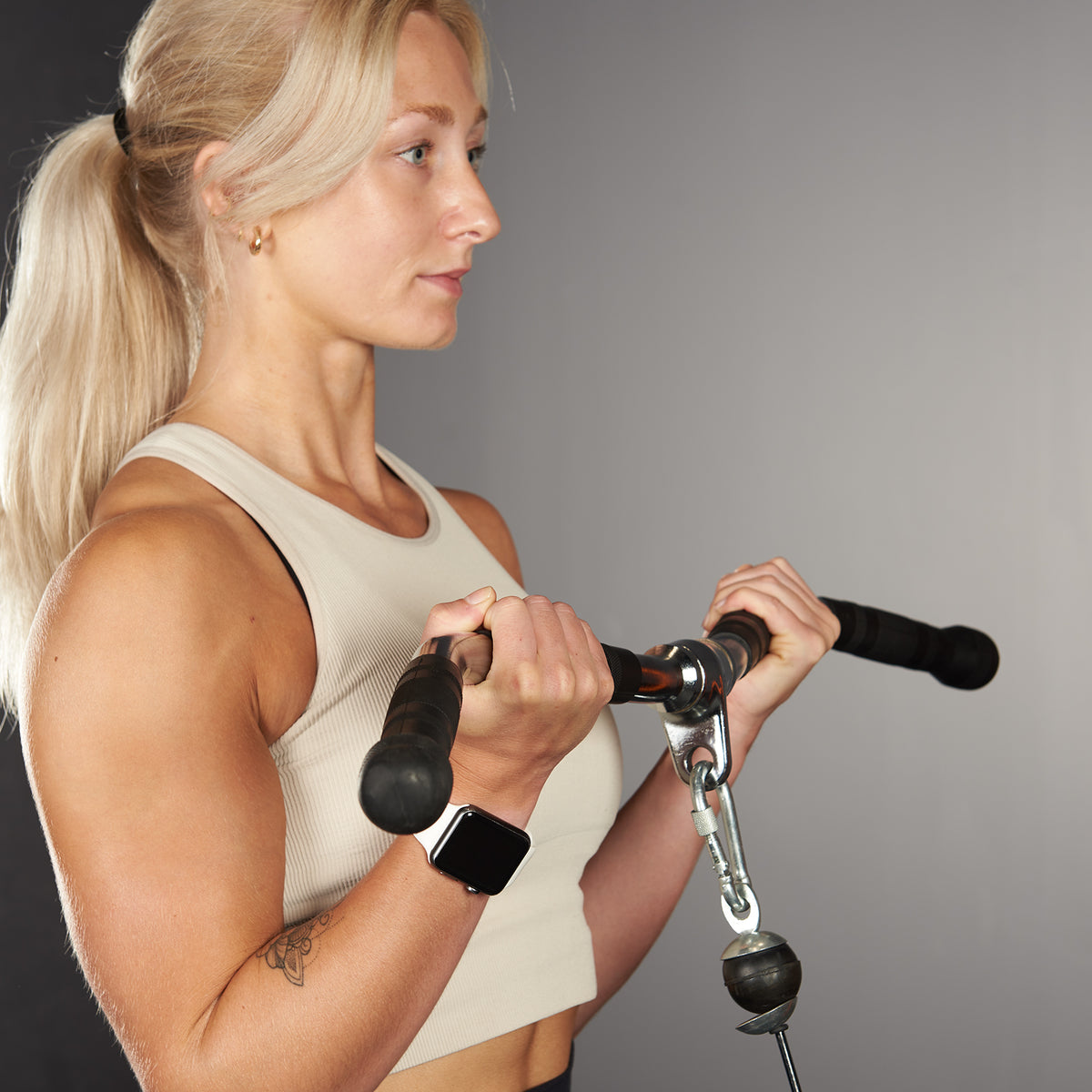 Mirafit Revolving Curl Bar Attachment with Rubber Grips